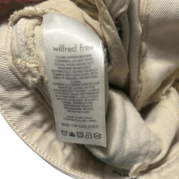 Aritzia Wilfred Free Ecru Color High Rise Straight Leg Jeans Sz 2 - Picture 12 of 13